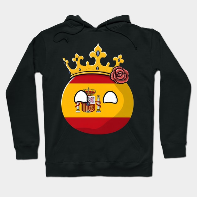 Spain Flag Queen King Monarch Rose Isabelle Spainish Polandball Countryball Hoodie by Polandball World